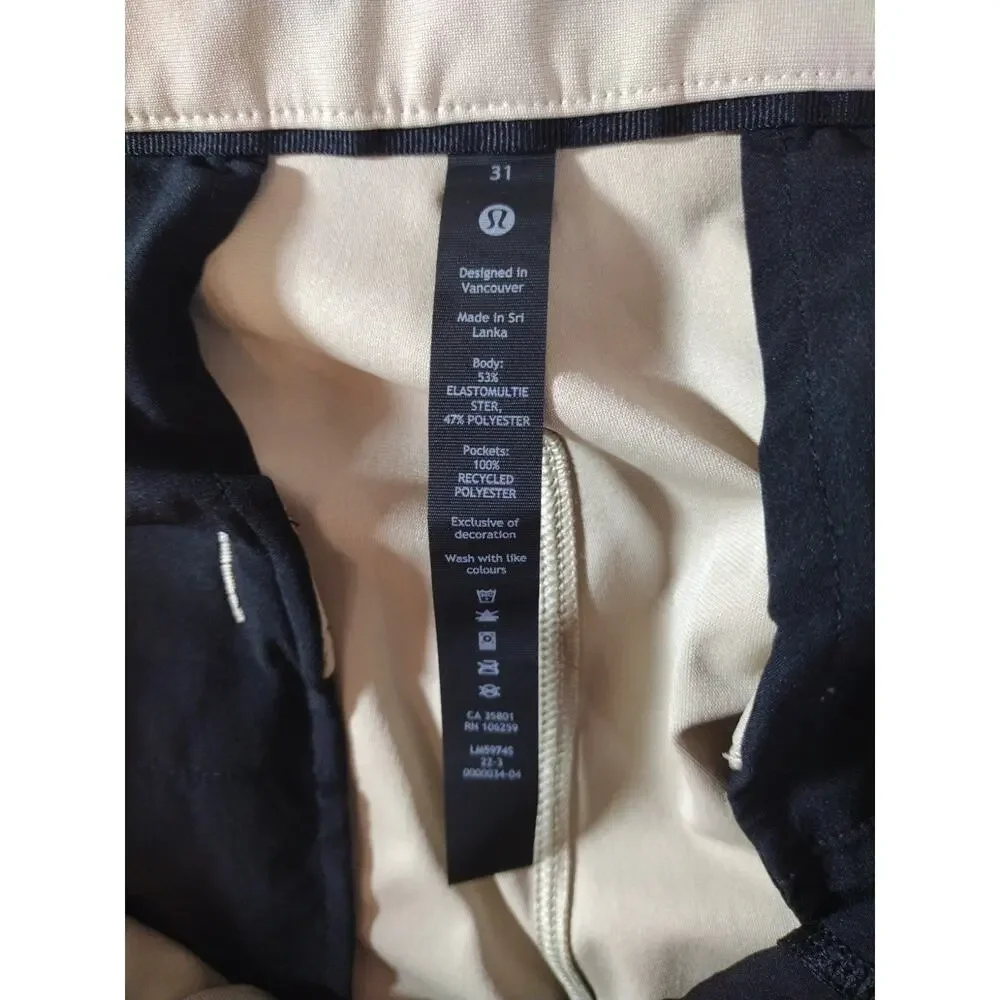 Lululemon Slim Commission Pants Mens 31x31 Khaki Warpstreme Preppy Golf Athletic